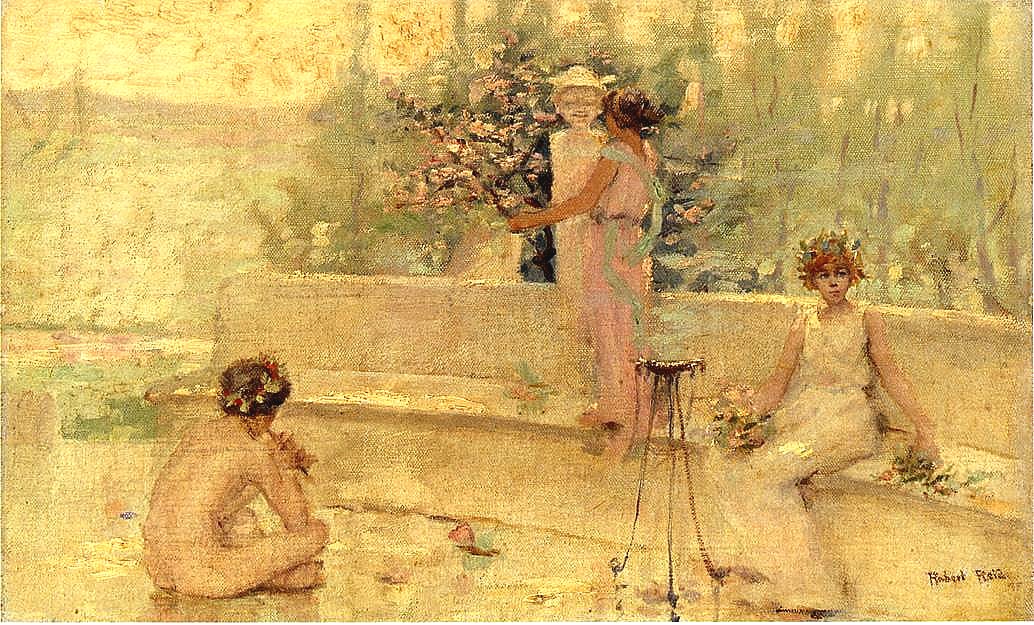 Three Figures in an Italian Garden, Robert Reid.jpg