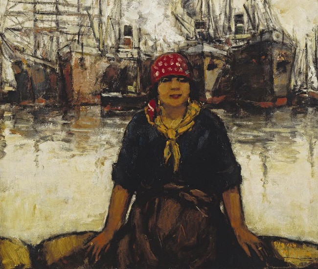 Van_Mieghem-Raccomodeuse_de_sacs_devant_les_docks.jpg