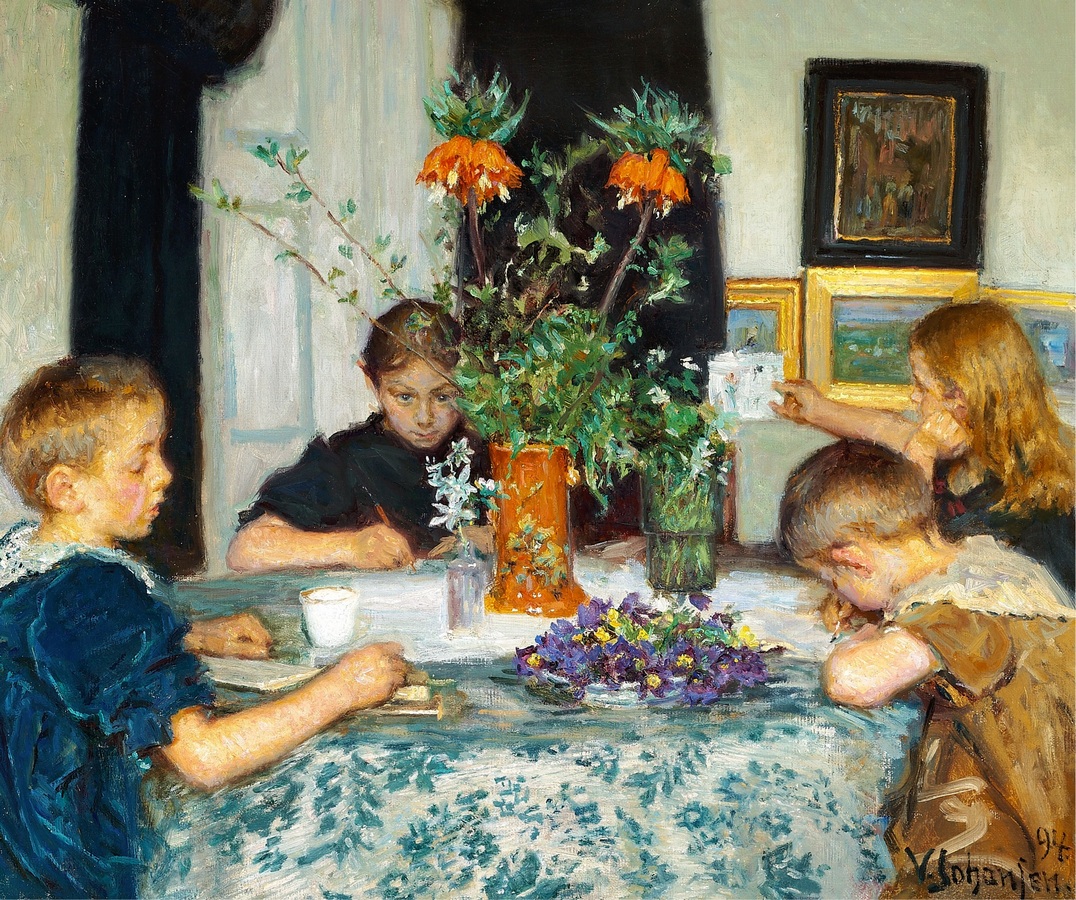Viggo_Johansen_-_Børn,_der_male_Foraarпsblomster_(1894).jpg