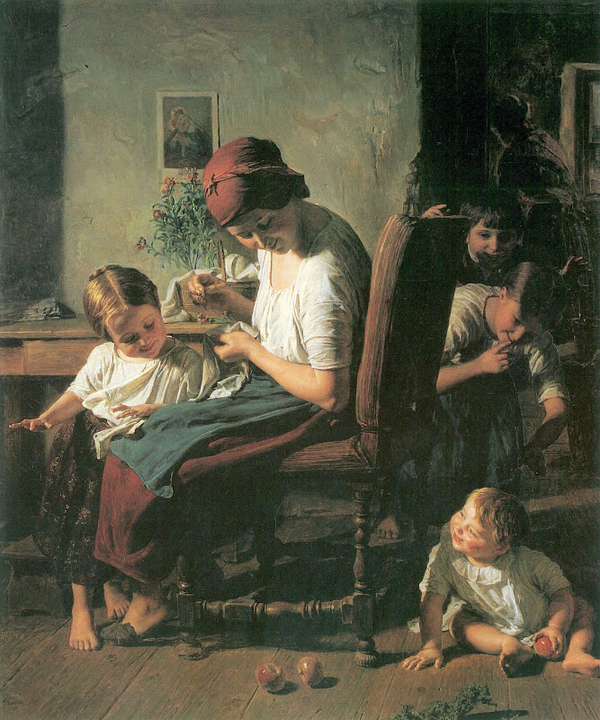 Waldmüller, Ferdinand Georg  Mutter mit Kindern  1854.jpg