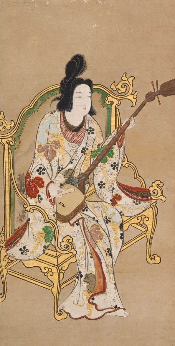 'Woman_Playing_a_Samisen',_Japanese_late_17th_century.jpg